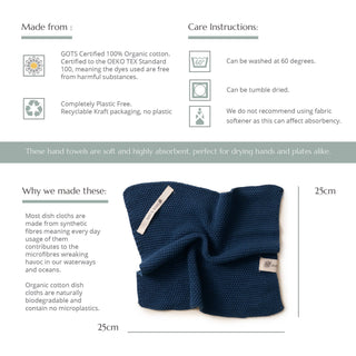 Dish Cloths - 100% Organic Cotton - Rose