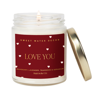 Love You Soy Candle (Gold Foil)