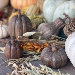 CA-5231 - Wide Wood Carved Fall Pumpkin