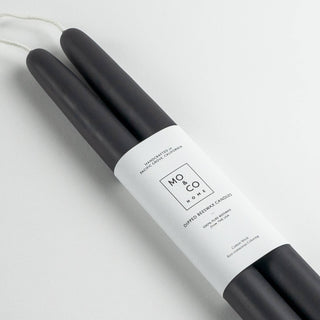 10" - 100% Beeswax Dipped Candles | Charcoal