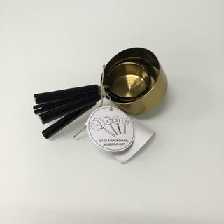 Gold & Black Enamel Handle Measuring Cups /4
