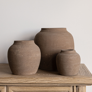 Hugo Grey Wash Round Vase Small