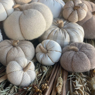 CF-3150 - Lrg. Tan Check Fall Fabric Pumpkin