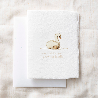 Excited for Your Growing Family | Swan Baby Greeting Card