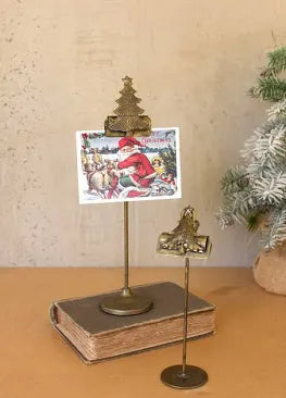 Brass Medal Christmas Tree Card Clip