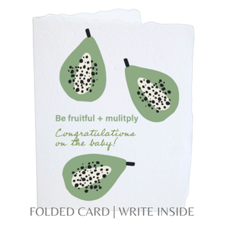 Be Fruitful + Multiply | Pear Christian Baby Greeting Card