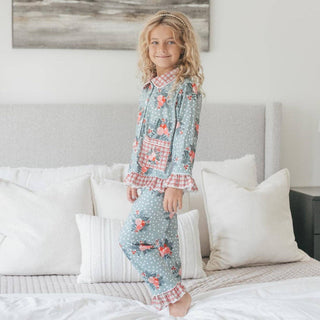 Kids Holly Berry Pocket Button Christmas Lounge Play Set