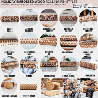 Wood Rolling Pins for Cookies & Baking Gift, Holiday Kitchen