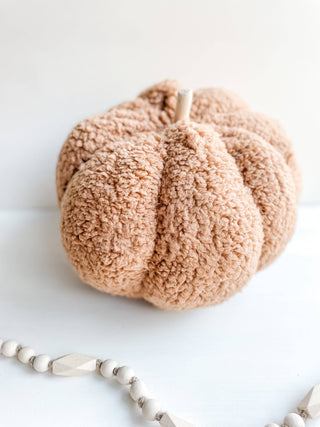 Plush Sherpa Pumpkin | Decorative Pumpkin | Large