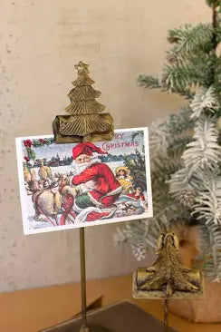 Brass Medal Christmas Tree Card Clip