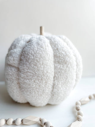 Plush Sherpa Pumpkin | Decorative Pumpkin | Large