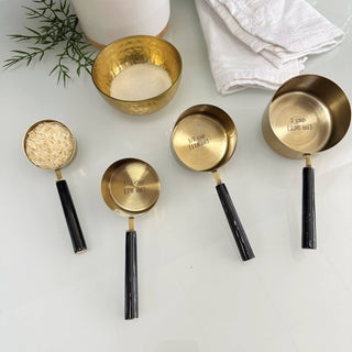 Gold & Black Enamel Handle Measuring Cups /4