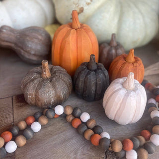 CA-5231 - Wide Wood Carved Fall Pumpkin