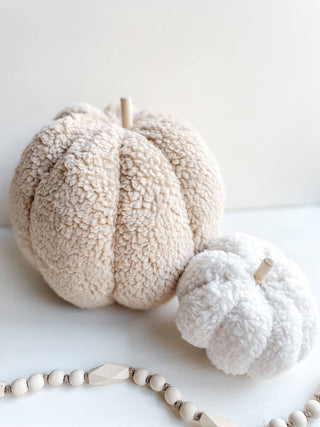 Plush Sherpa Pumpkin | Decorative Pumpkin | Large