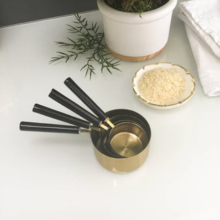 Gold & Black Enamel Handle Measuring Cups /4