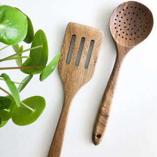 Natural Acacia Wood Kitchen Utensil Set Of 5