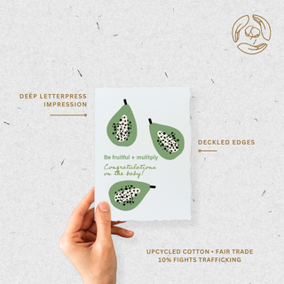Be Fruitful + Multiply | Pear Christian Baby Greeting Card