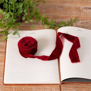 Red Raw Edge Velvet  Ribbon