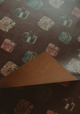 Set Of 3 Pieces Gifts Kraft Wrapping Paper