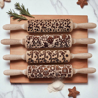 Wood Rolling Pins for Cookies & Baking Gift, Holiday Kitchen