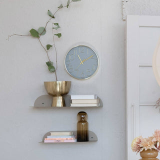 Plastic Wall Clock, Grey & Gold Finish