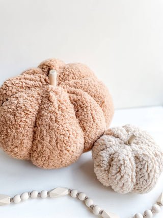 Plush Sherpa Pumpkin | Decorative Pumpkin | Large