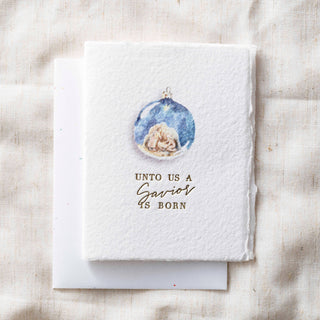 Unto Us a Savior is Born | Christmas Religious Greeting Card