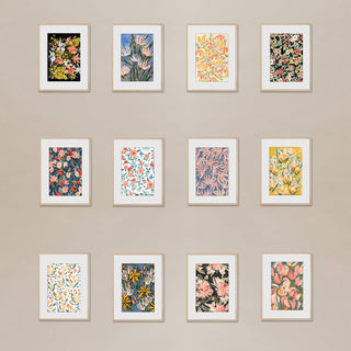 Vintage Floral Seedlings Postcard Set