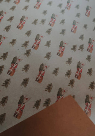 Set Of 3 Pieces Bunny with tree Kraft Wrapping Paper