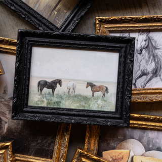 Muted Sheep Field | French Brass Gold Mould Framed Art