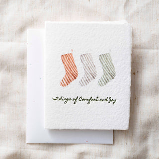 Christmas Stockings Greeting Card | Xmas Winter Holiday Card