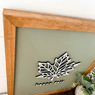 Happy Fall Leaf Sign