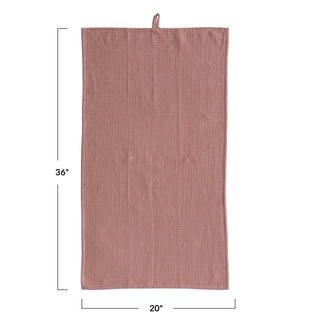 36"L x 20"W Oversized Woven Linen & Cotton Waffle Tea Towel w/ Loop