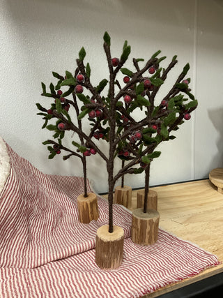 Felt and wire berry tree