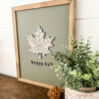 Happy Fall Leaf Sign
