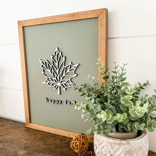 Happy Fall Leaf Sign