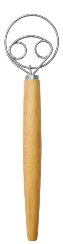 Dough Whisk Wooden Handle