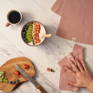Dish Cloths - 100% Organic Cotton - Rose