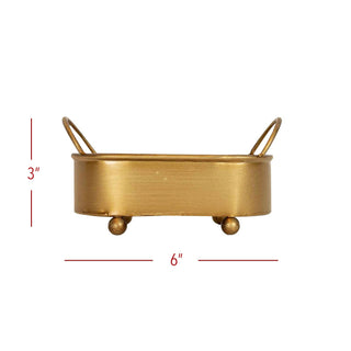 Faye Boho Rounded Brass Mini Planter With Ball Feet Metal