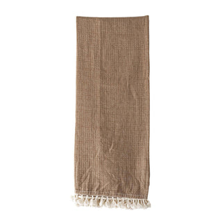 Hand Woven Bea Muslin Throw Brown