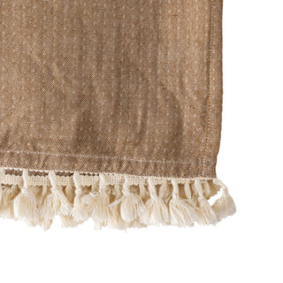 Hand Woven Bea Muslin Throw Brown