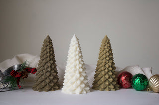 Tree Shaped Christmas Pillar Candle