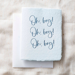 Oh Boy | New Mom, Infant Baby Shower Greeting Card
