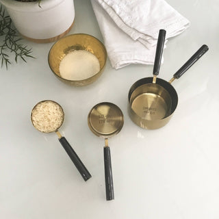 Gold & Black Enamel Handle Measuring Cups /4