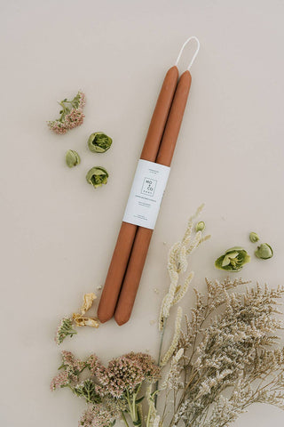 10" - 100% Beeswax Dipped Candles | Terra Cotta