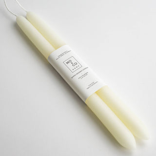 10"- 100% Beeswax Dipped Candles | Natural White