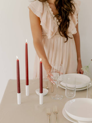 10" - 100% Beeswax Dipped Candles | Burgundy