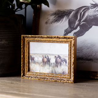 Muted Sheep Field | French Brass Gold Mould Framed Art