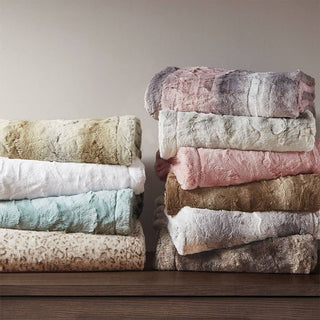 Oversized 60x70" Faux Fur Throw Blanket, Dark Brown