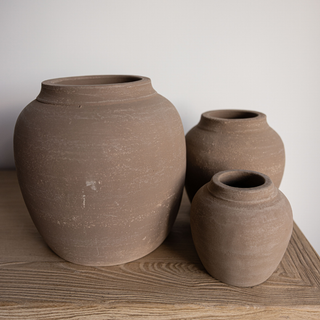 Hugo Grey Wash Round Vase Small